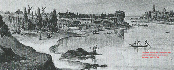 Vue du village de La Pointe en 1814, par J-J Delusse